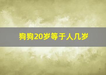 狗狗20岁等于人几岁