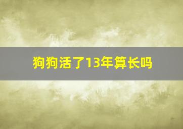 狗狗活了13年算长吗