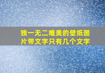 独一无二唯美的壁纸图片带文字只有几个文字