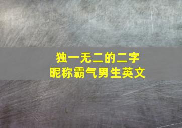 独一无二的二字昵称霸气男生英文