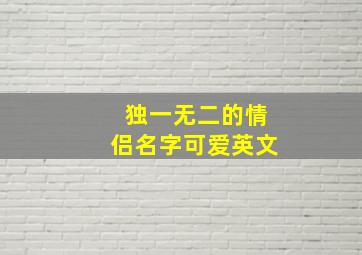 独一无二的情侣名字可爱英文