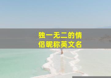 独一无二的情侣昵称英文名