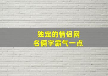 独宠的情侣网名俩字霸气一点