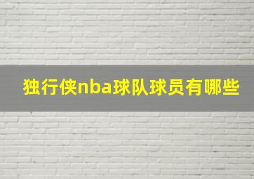 独行侠nba球队球员有哪些