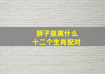 狮子座属什么十二个生肖配对