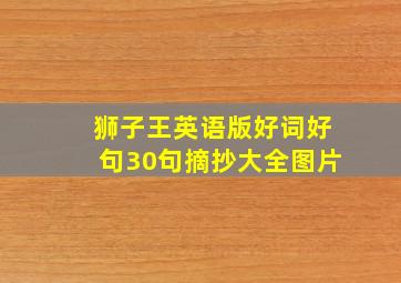 狮子王英语版好词好句30句摘抄大全图片