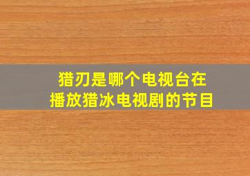 猎刃是哪个电视台在播放猎冰电视剧的节目