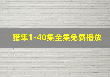 猎隼1-40集全集免费播放