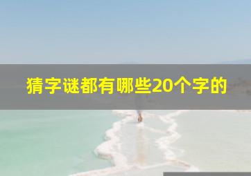 猜字谜都有哪些20个字的