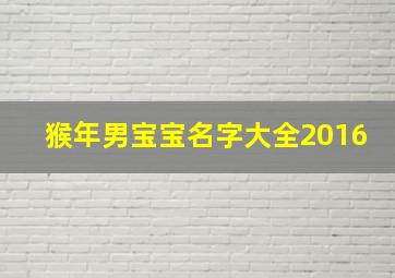 猴年男宝宝名字大全2016