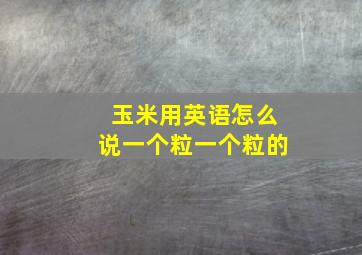 玉米用英语怎么说一个粒一个粒的