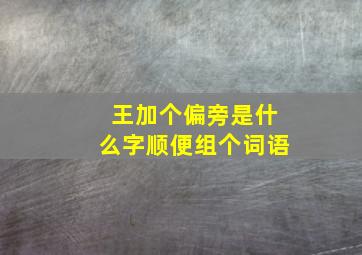 王加个偏旁是什么字顺便组个词语