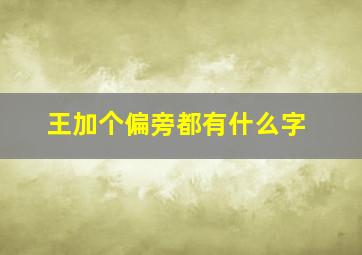 王加个偏旁都有什么字