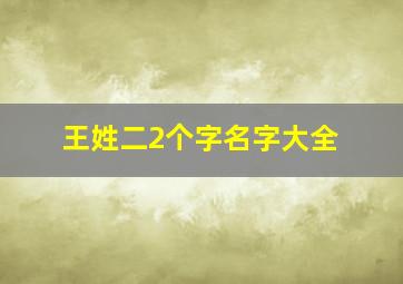 王姓二2个字名字大全