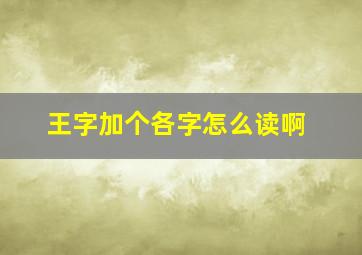 王字加个各字怎么读啊