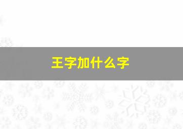 王字加什么字