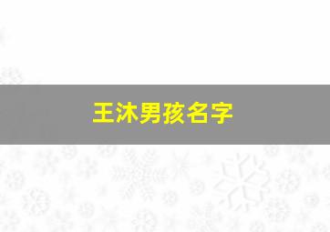 王沐男孩名字