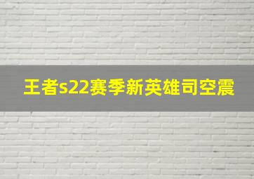 王者s22赛季新英雄司空震