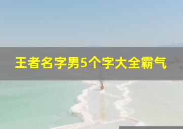 王者名字男5个字大全霸气