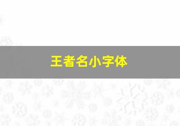 王者名小字体