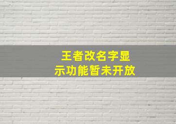 王者改名字显示功能暂未开放