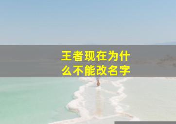 王者现在为什么不能改名字