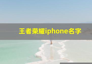 王者荣耀iphone名字