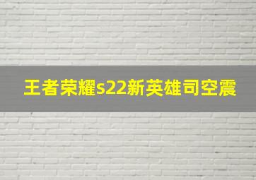 王者荣耀s22新英雄司空震