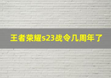 王者荣耀s23战令几周年了