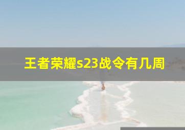 王者荣耀s23战令有几周