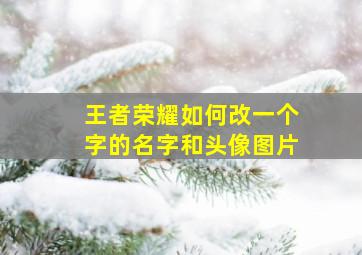 王者荣耀如何改一个字的名字和头像图片