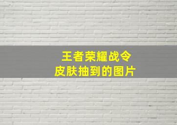 王者荣耀战令皮肤抽到的图片