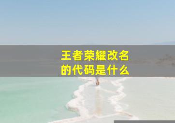 王者荣耀改名的代码是什么