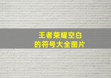 王者荣耀空白的符号大全图片