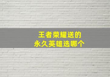 王者荣耀送的永久英雄选哪个