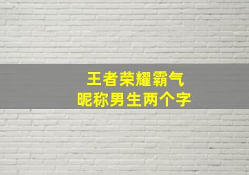 王者荣耀霸气昵称男生两个字