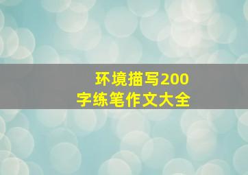 环境描写200字练笔作文大全