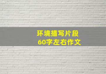 环境描写片段60字左右作文