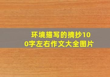 环境描写的摘抄100字左右作文大全图片