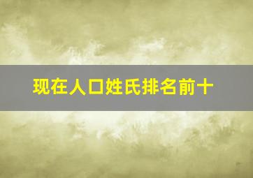 现在人口姓氏排名前十