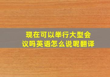 现在可以举行大型会议吗英语怎么说呢翻译