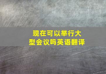 现在可以举行大型会议吗英语翻译