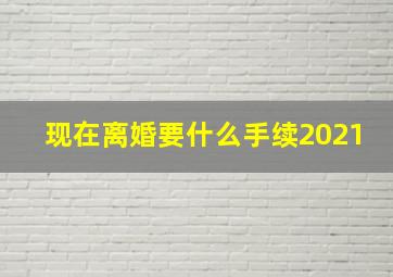 现在离婚要什么手续2021