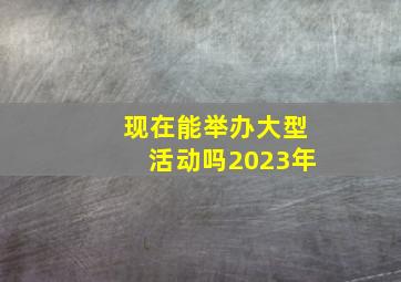 现在能举办大型活动吗2023年