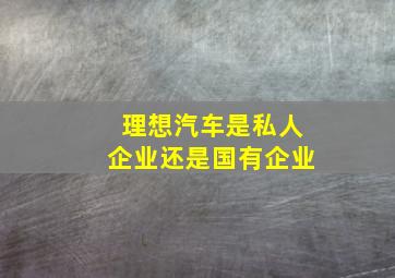 理想汽车是私人企业还是国有企业