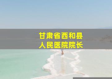 甘肃省西和县人民医院院长