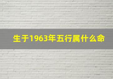 生于1963年五行属什么命