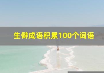 生僻成语积累100个词语