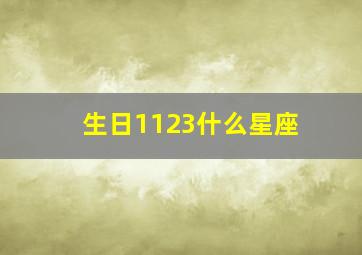 生日1123什么星座