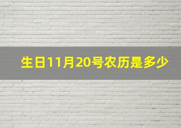 生日11月20号农历是多少